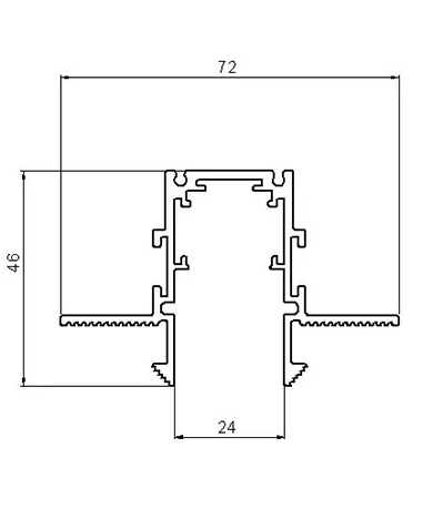 کد ریل توکار بدون لبه مگنت(عرض 70mm)